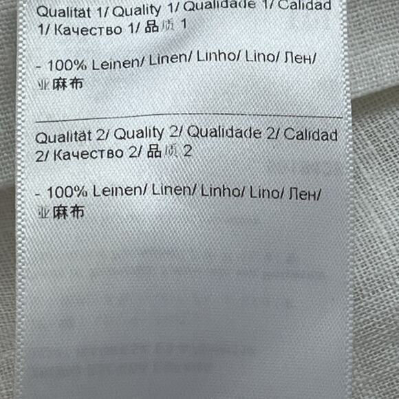 Escada Sport Tunic Top XL 100% Linen Lagenlook Pintucks Faux Pearl Accent White - Picture 10 of 12